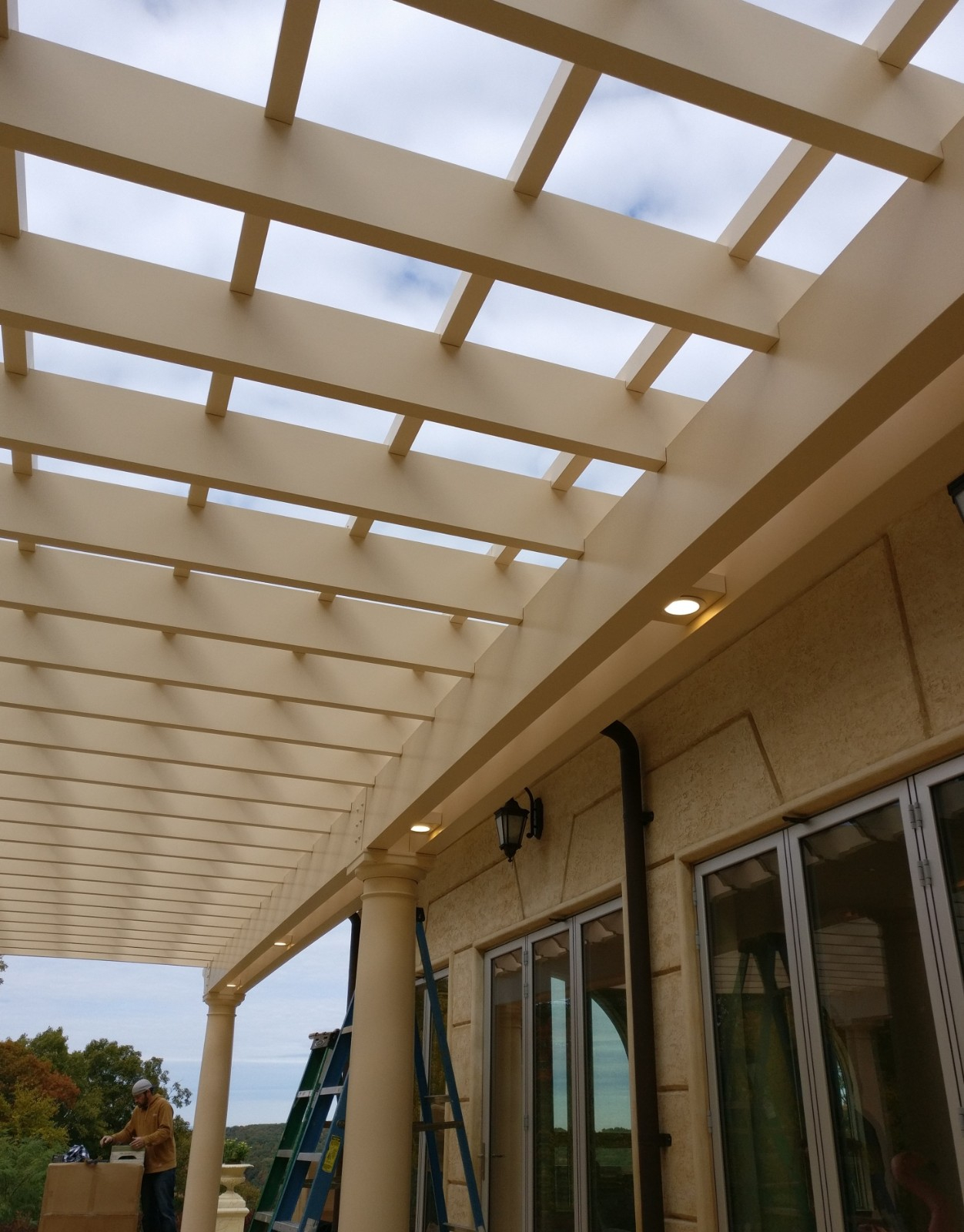 Large fiberglass pergola in Connecticut